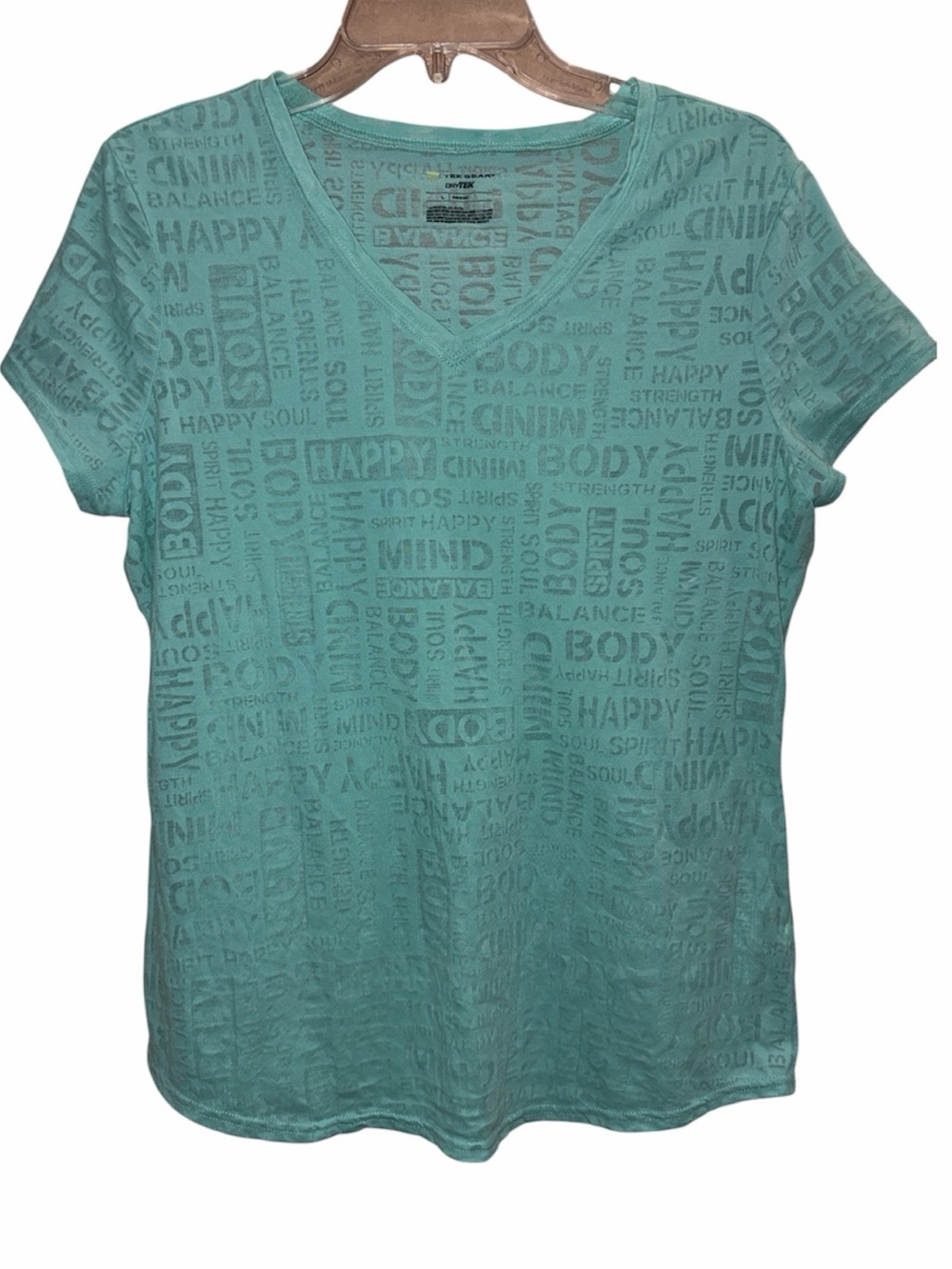 Tek Gear Burnout Motivational Word T-shirt L Mint Green - Picture 2 of 6